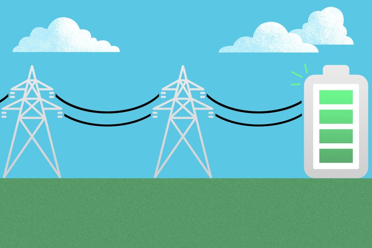 Power lines and a battery.