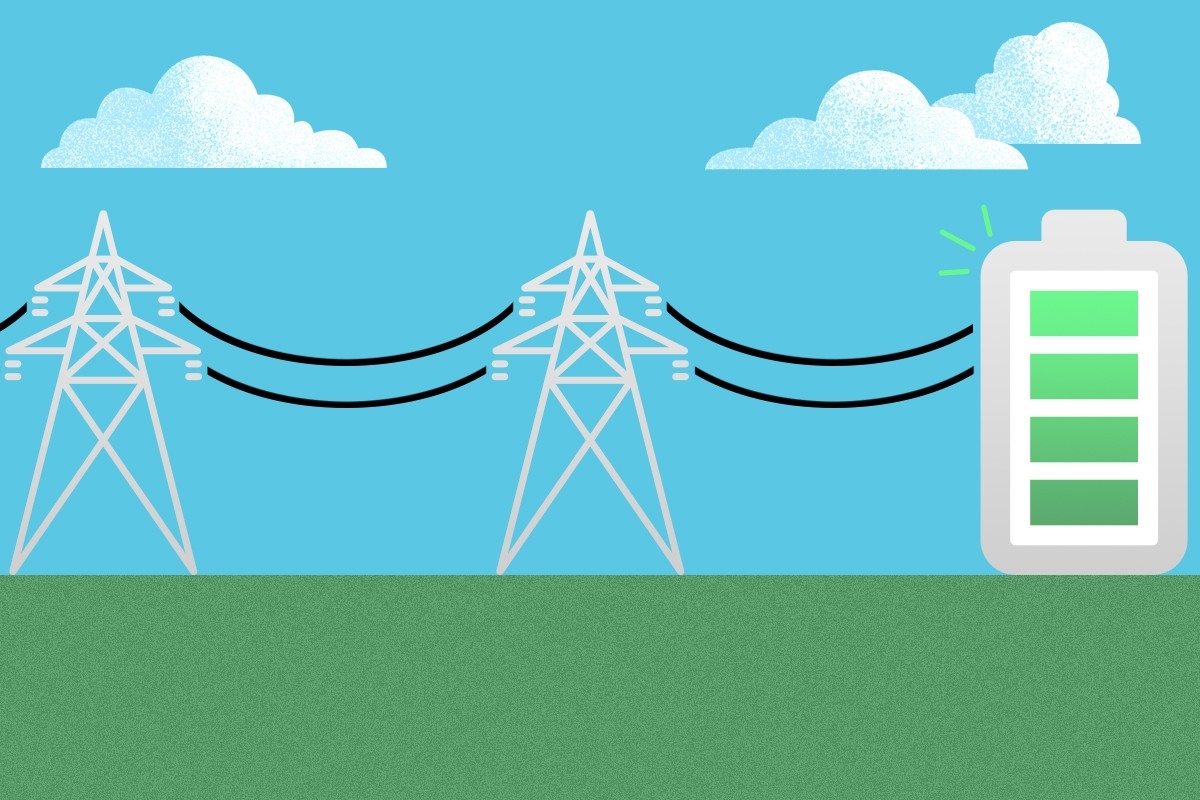 Power lines and a battery.