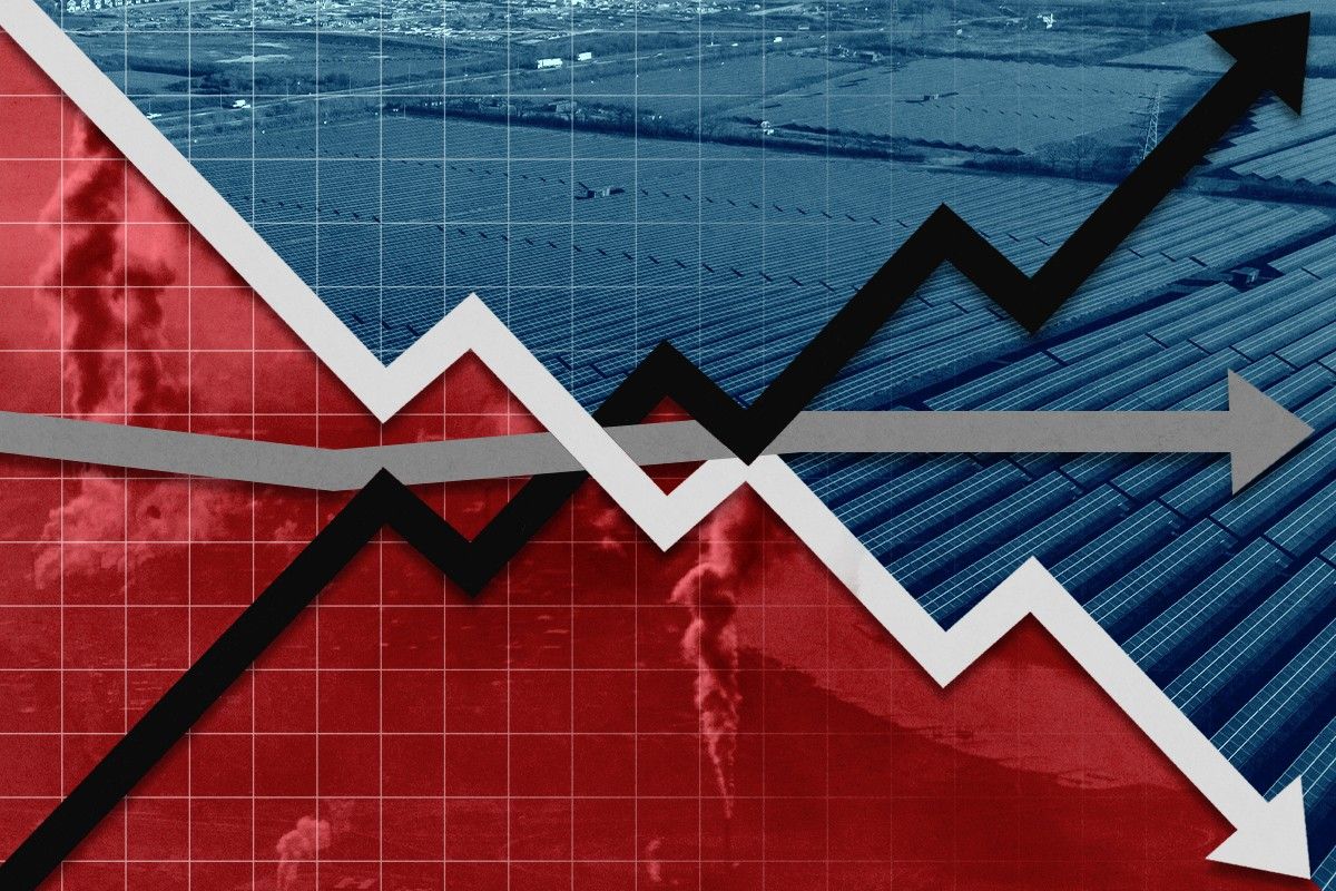 Graphs, pollution, and clean energy.