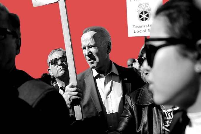 President Biden on the picket line.