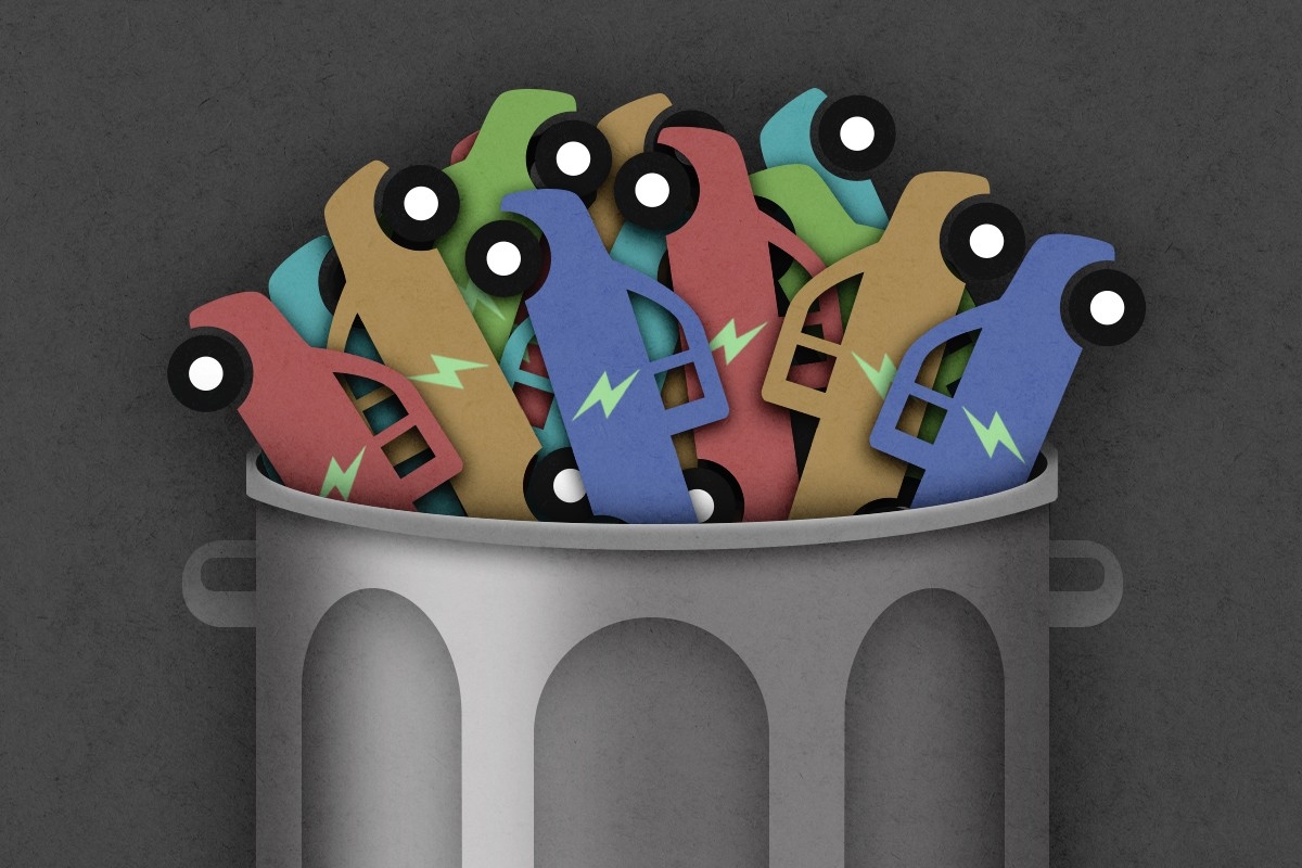 EV pickups in the garbage.