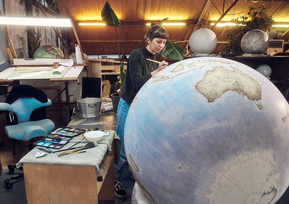 Painting The Churchill globe.