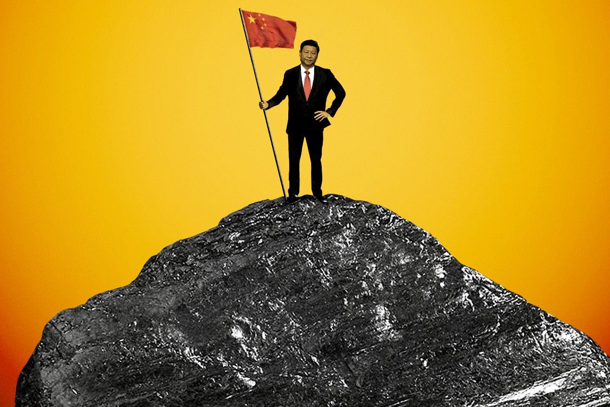 Xi Jinping on a hunk of graphite.