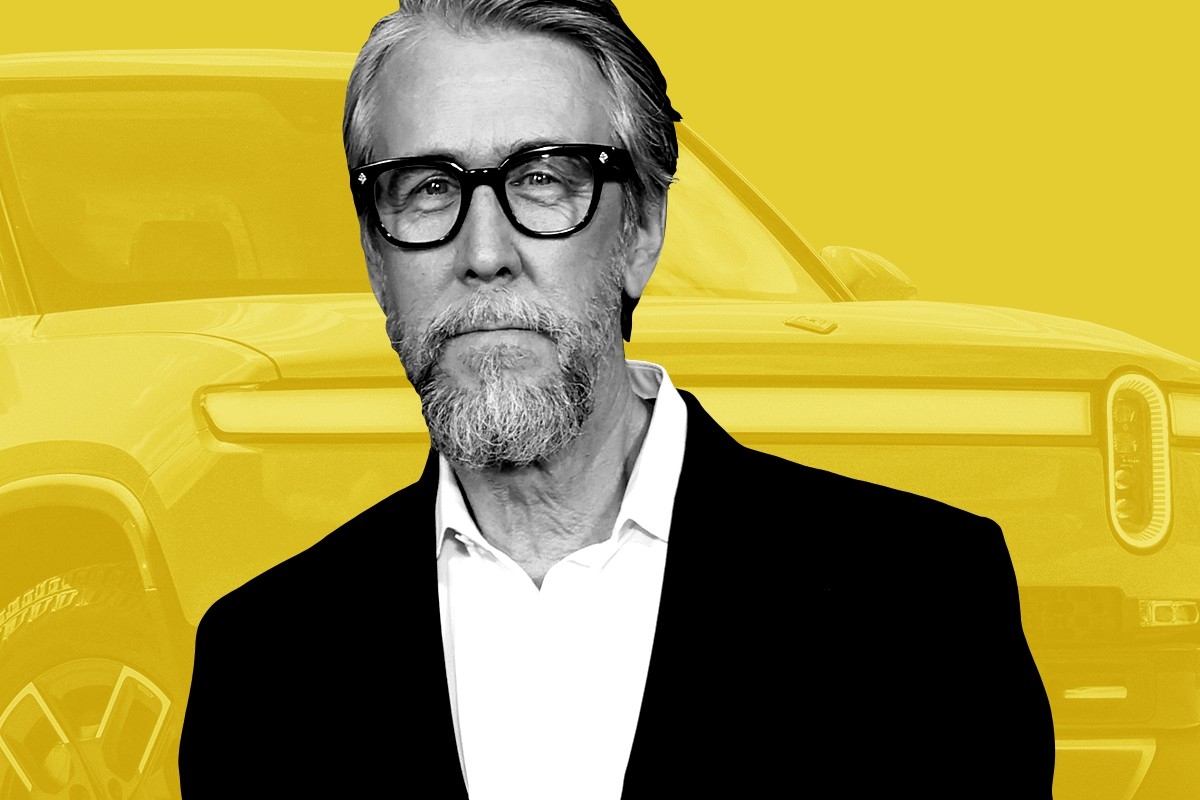 Alan Ruck and a Rivian.