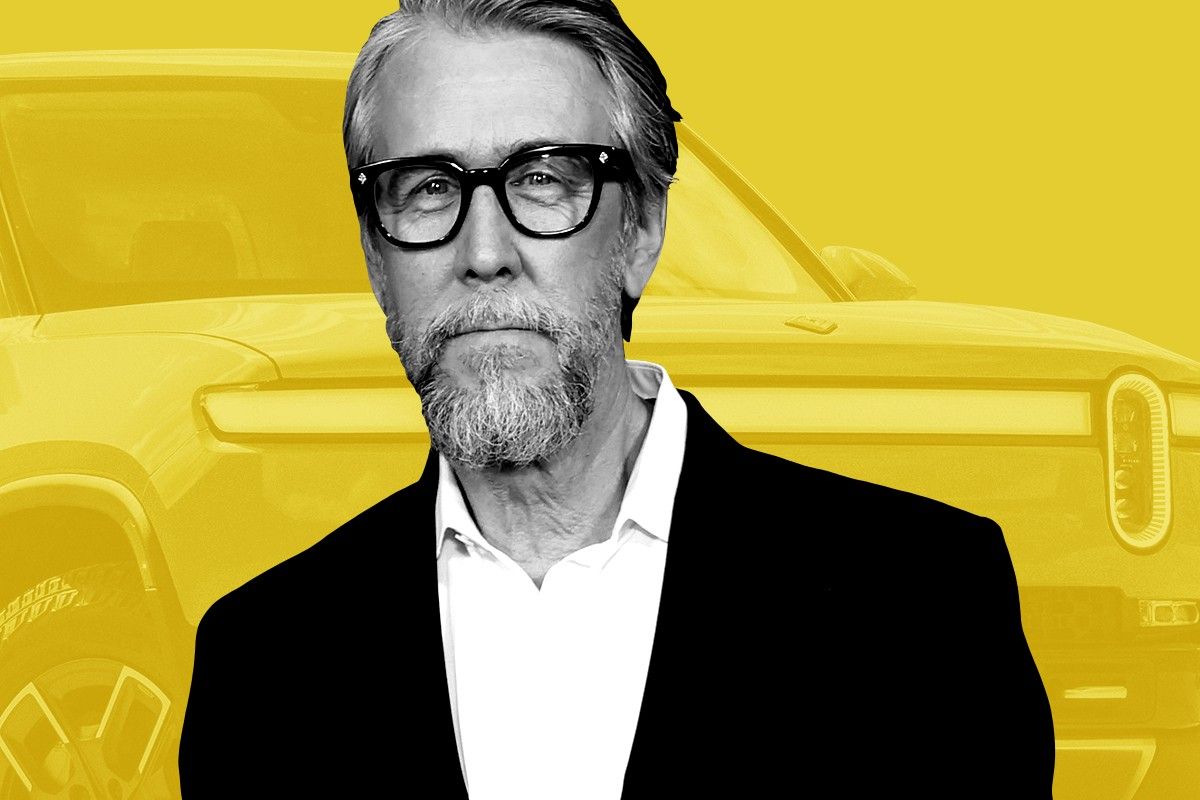 Alan Ruck and a Rivian.