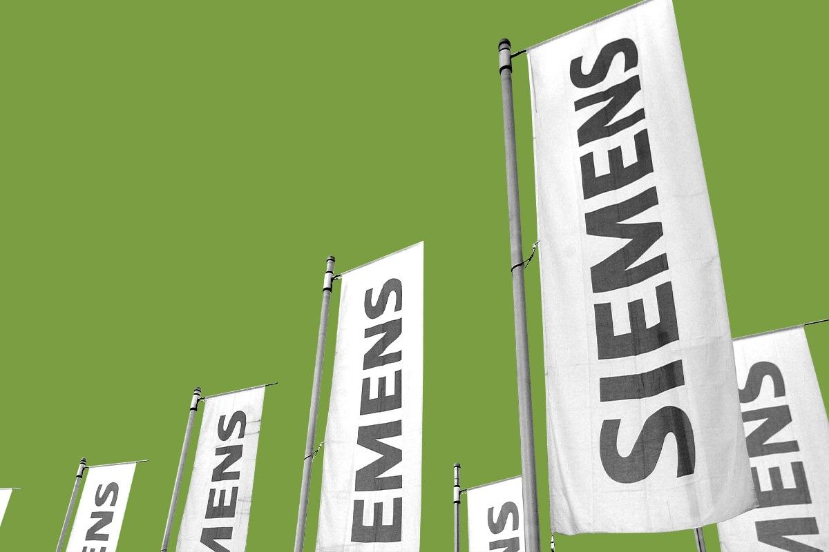 Siemens banners.
