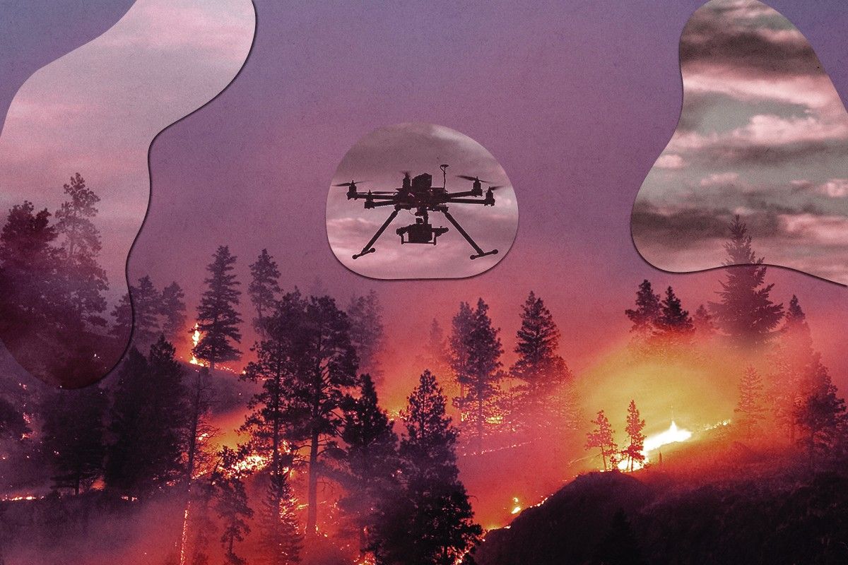 A firefighting drone.