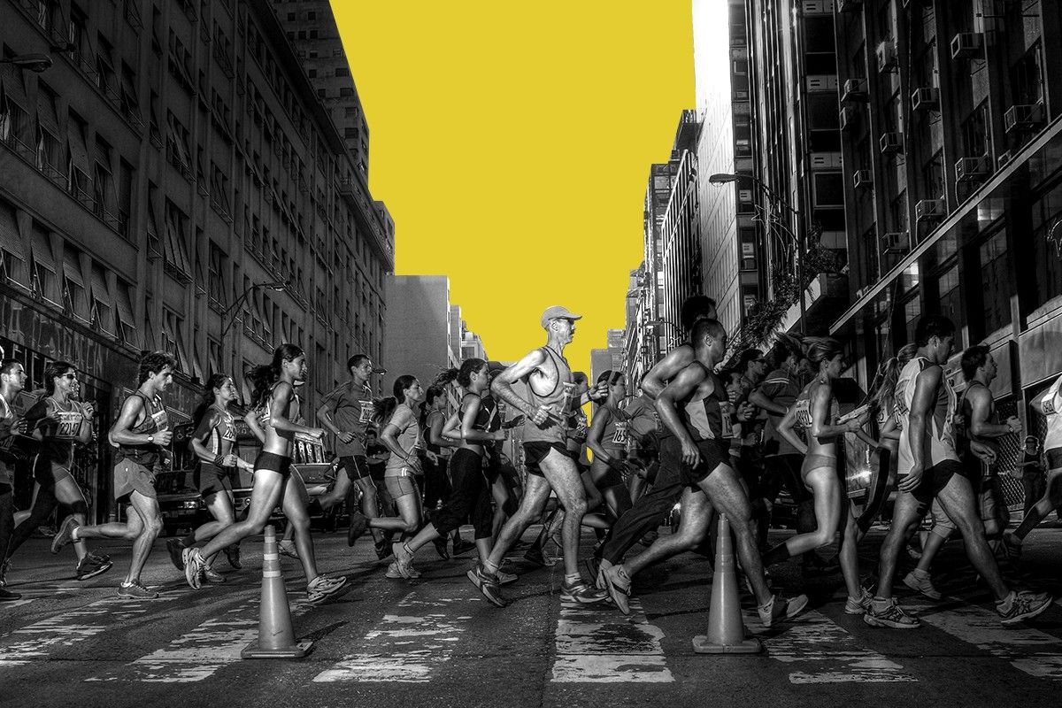 Marathon runners.