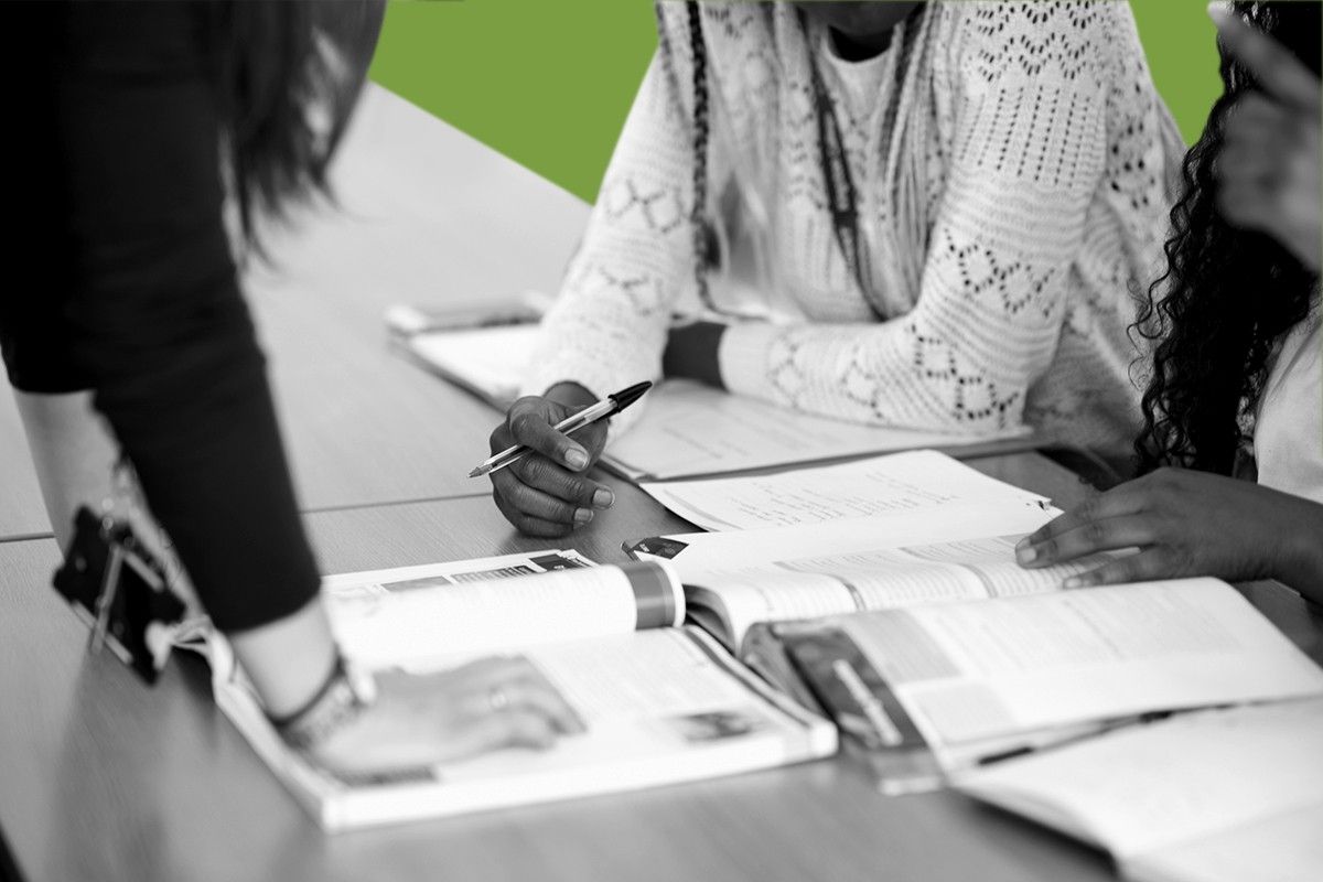 A teacher and students.