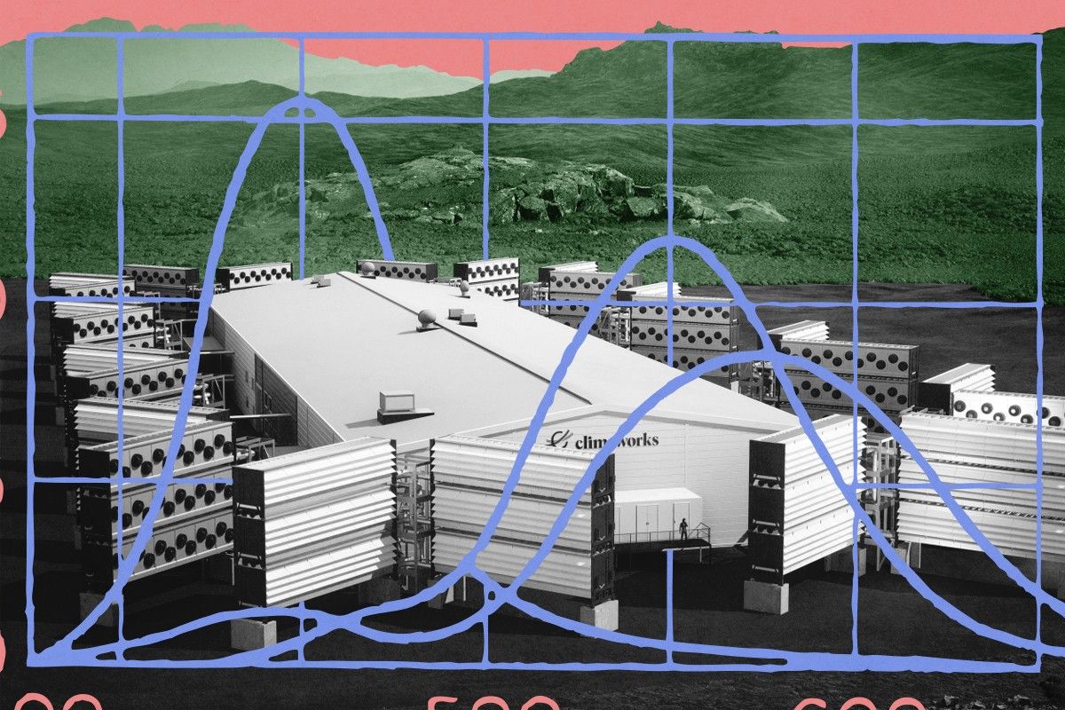 A rendering of a Climeworks facility.