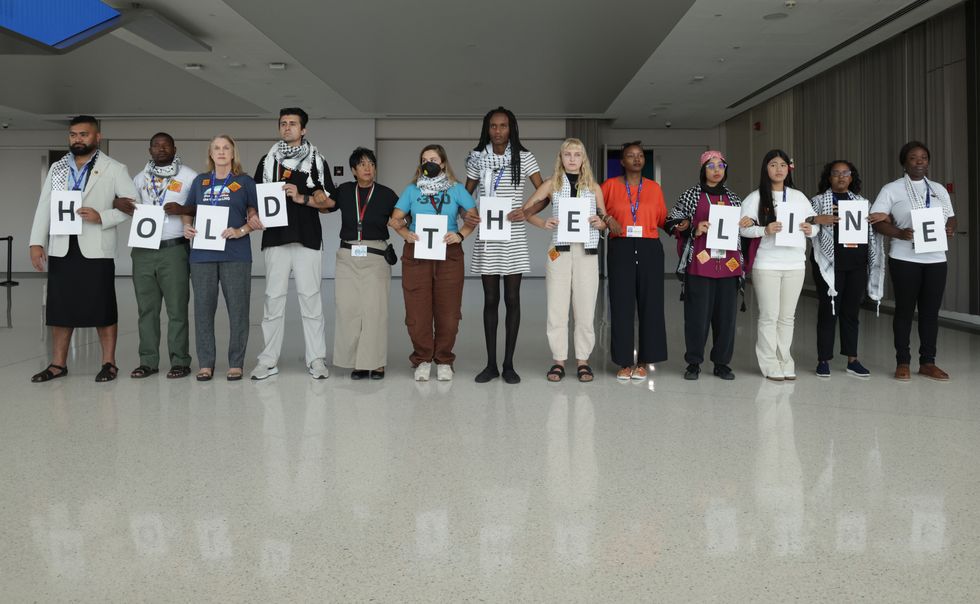 Activists at COP28.