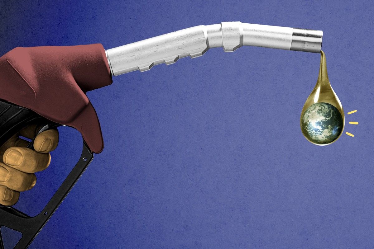 Earth in a gas drip.