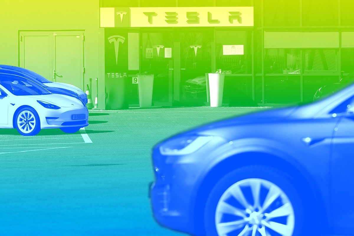 A Tesla dealership.