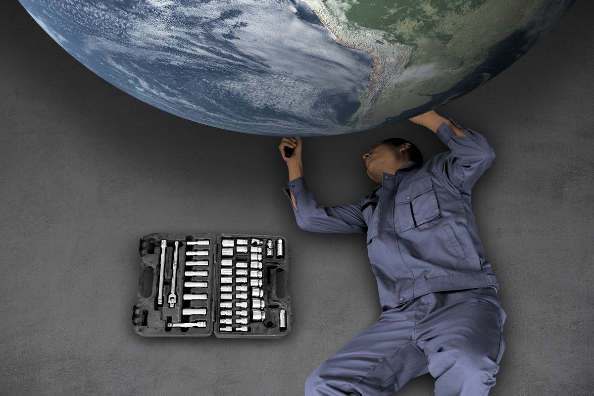 A mechanic working on Earth.