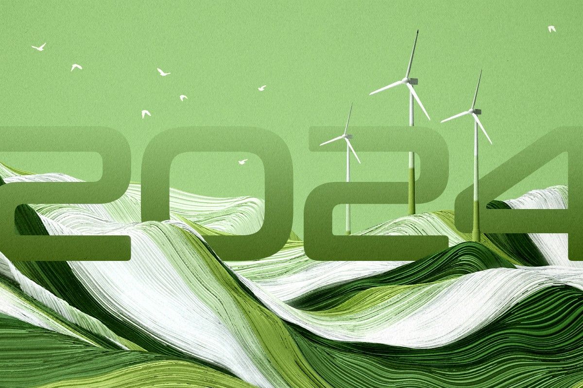 Futuristic wind turbines.