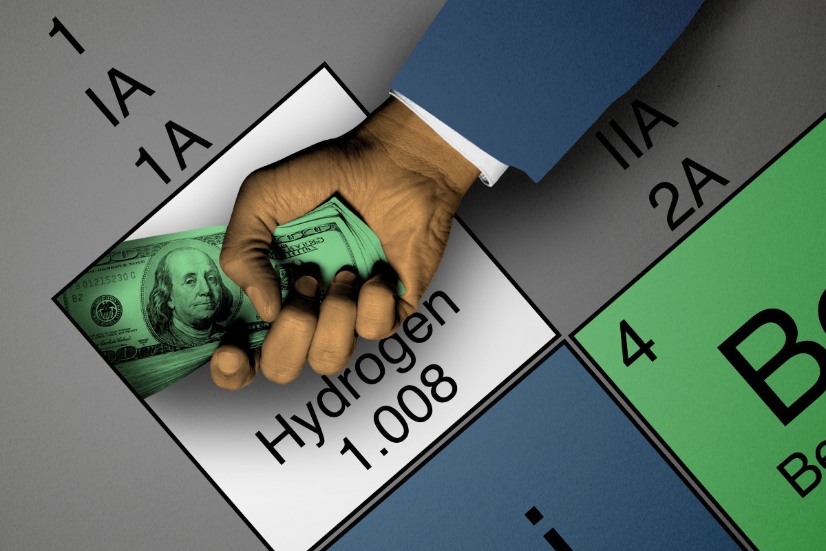 Giving money to hydrogen.