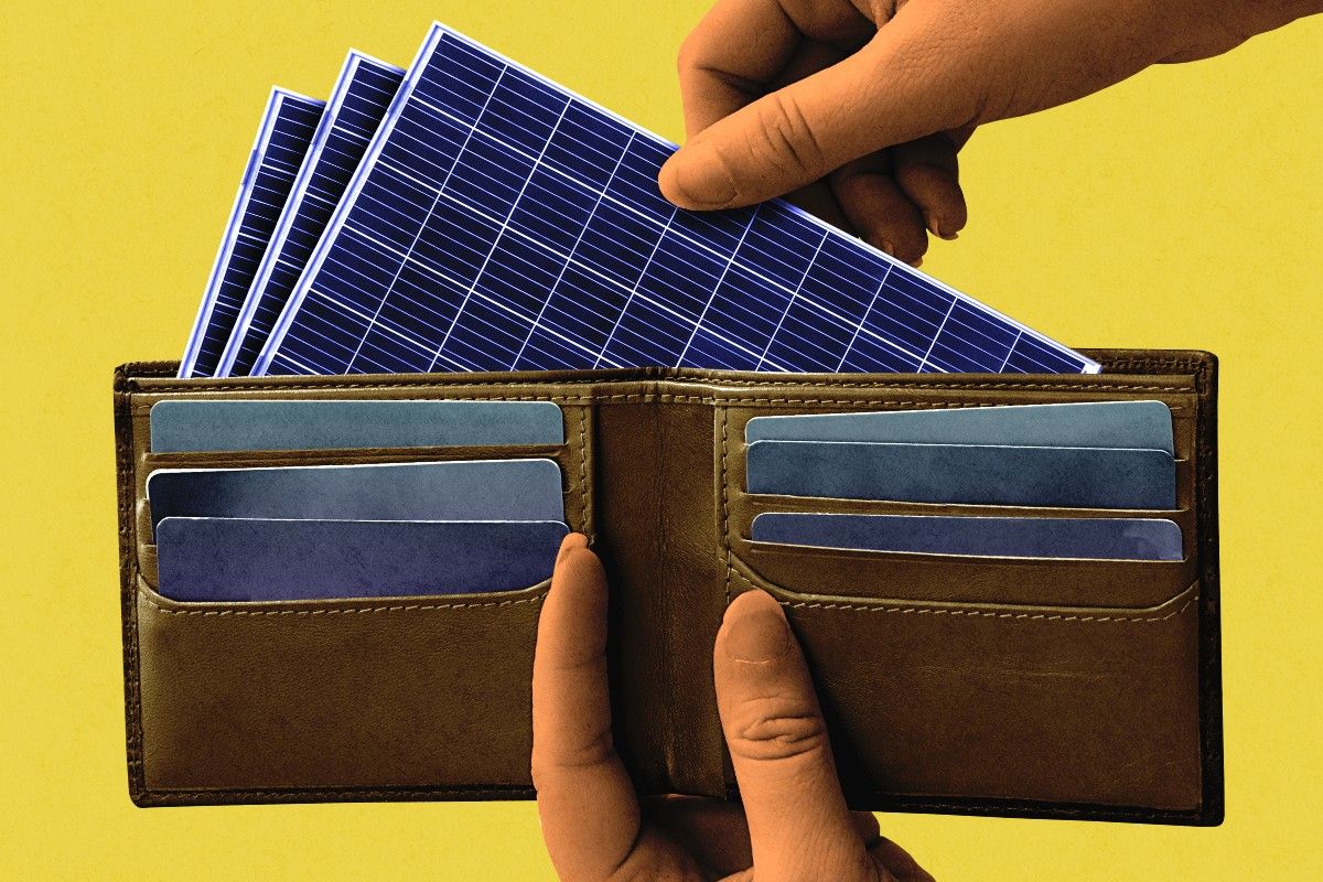 Solar panels in a wallet.