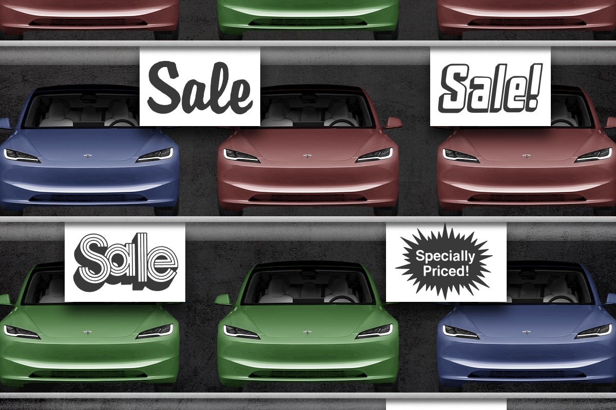 Shelves of Teslas.