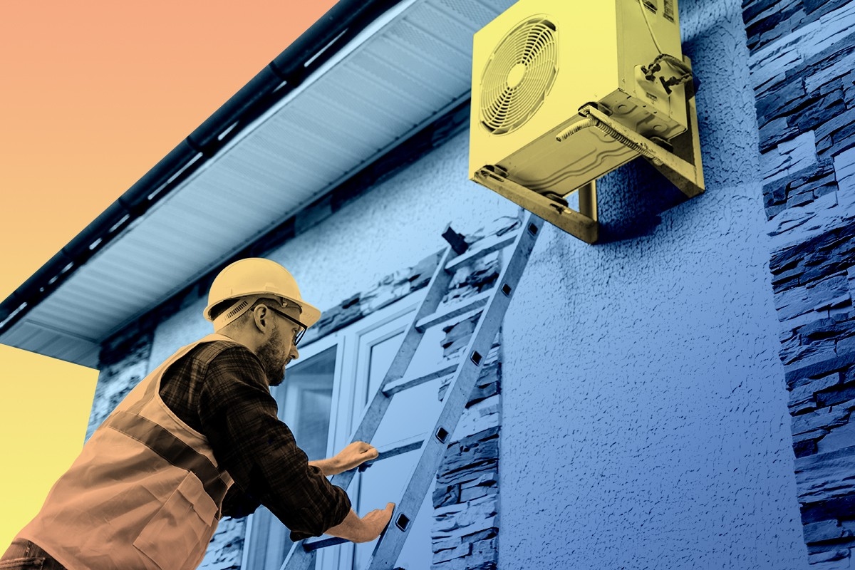 Heat pump installation.