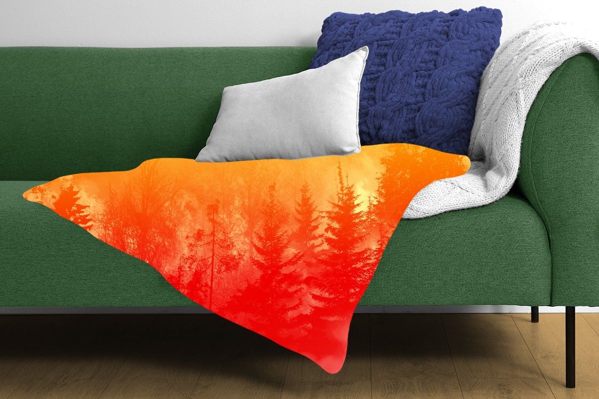 A forest fire seen in a blanket.