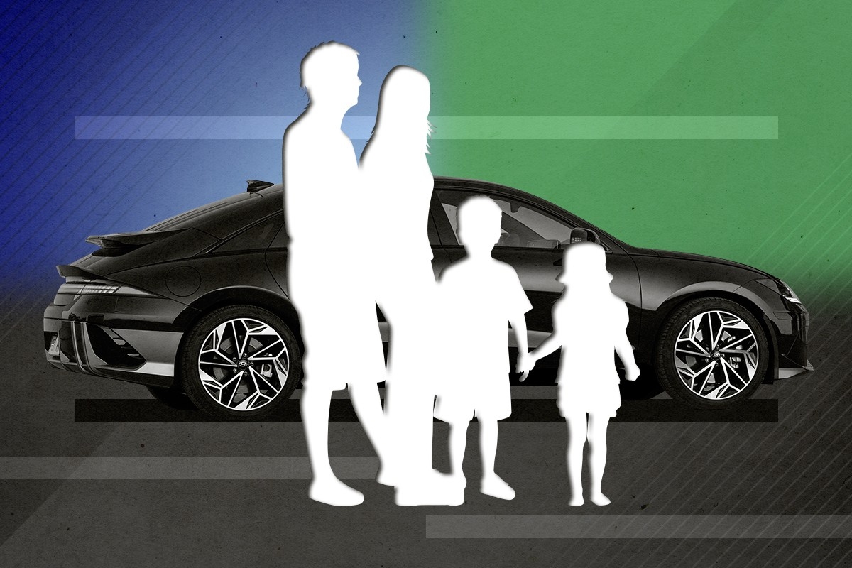 A family and an EV.