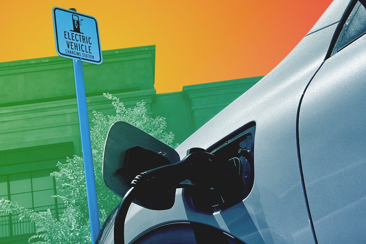 Electric car charging.