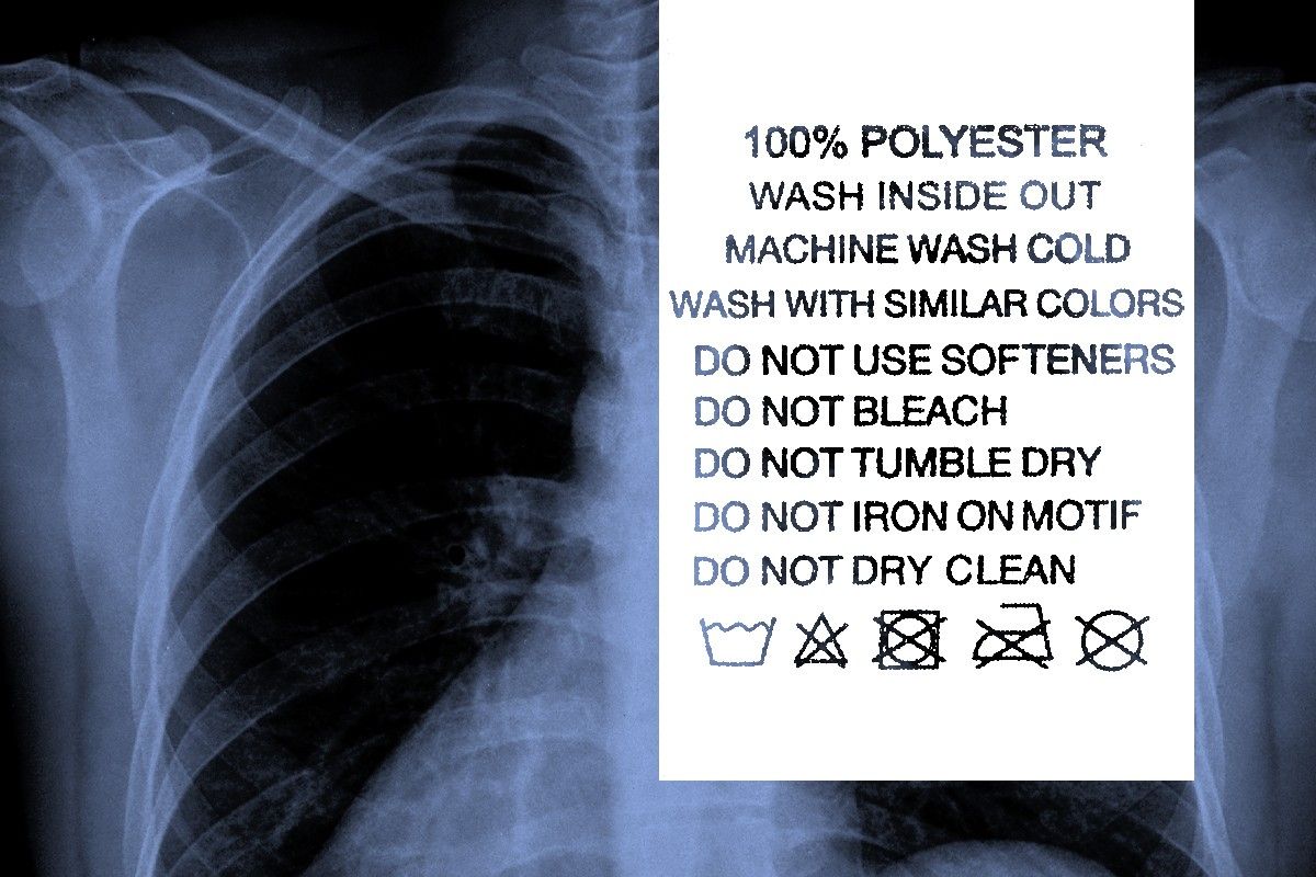 An x-ray and a clothing tag.