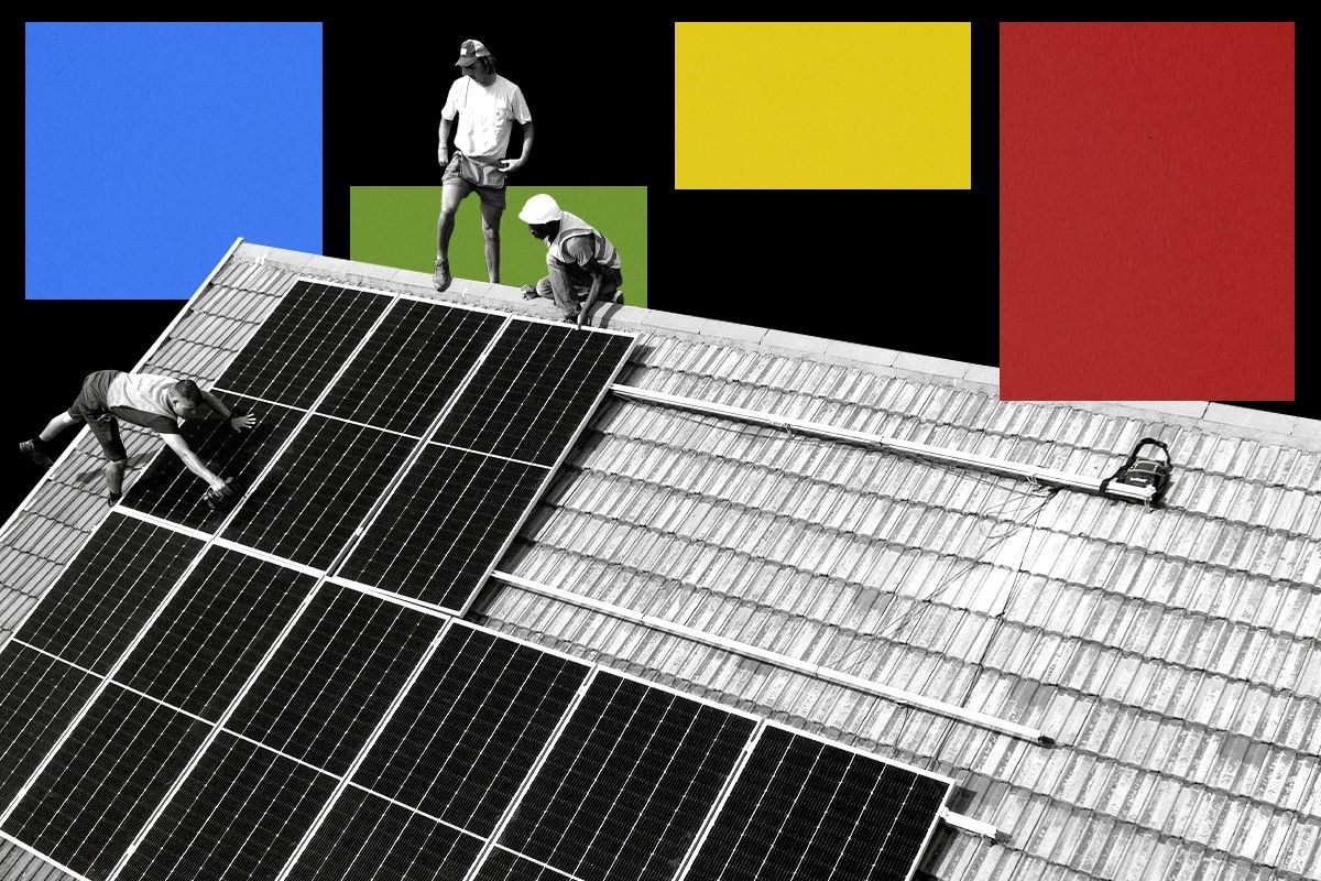 Rooftop solar installation.