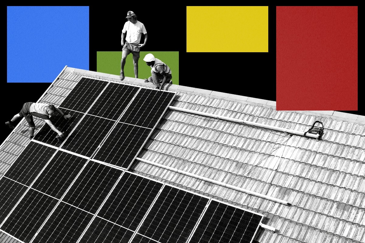 Rooftop solar installation.