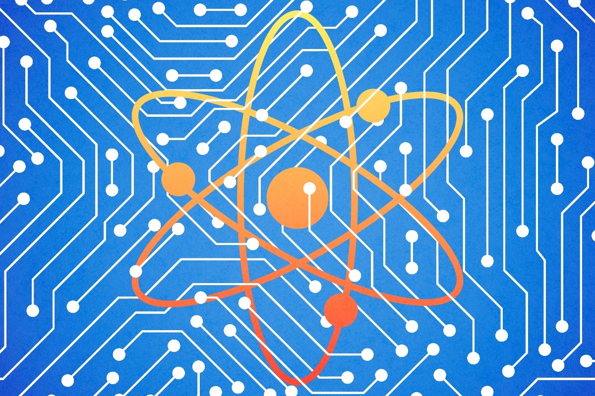 An atom and circuits.