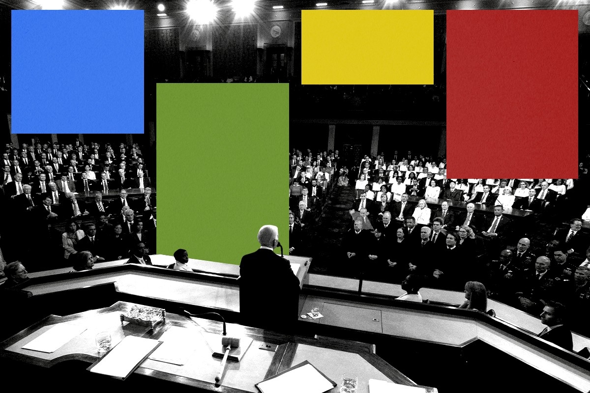 President Biden giving the State of the Union address.