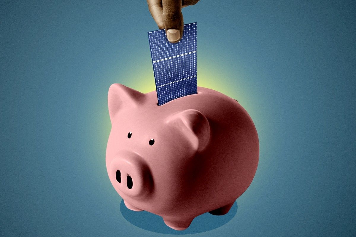 A solar piggy bank.