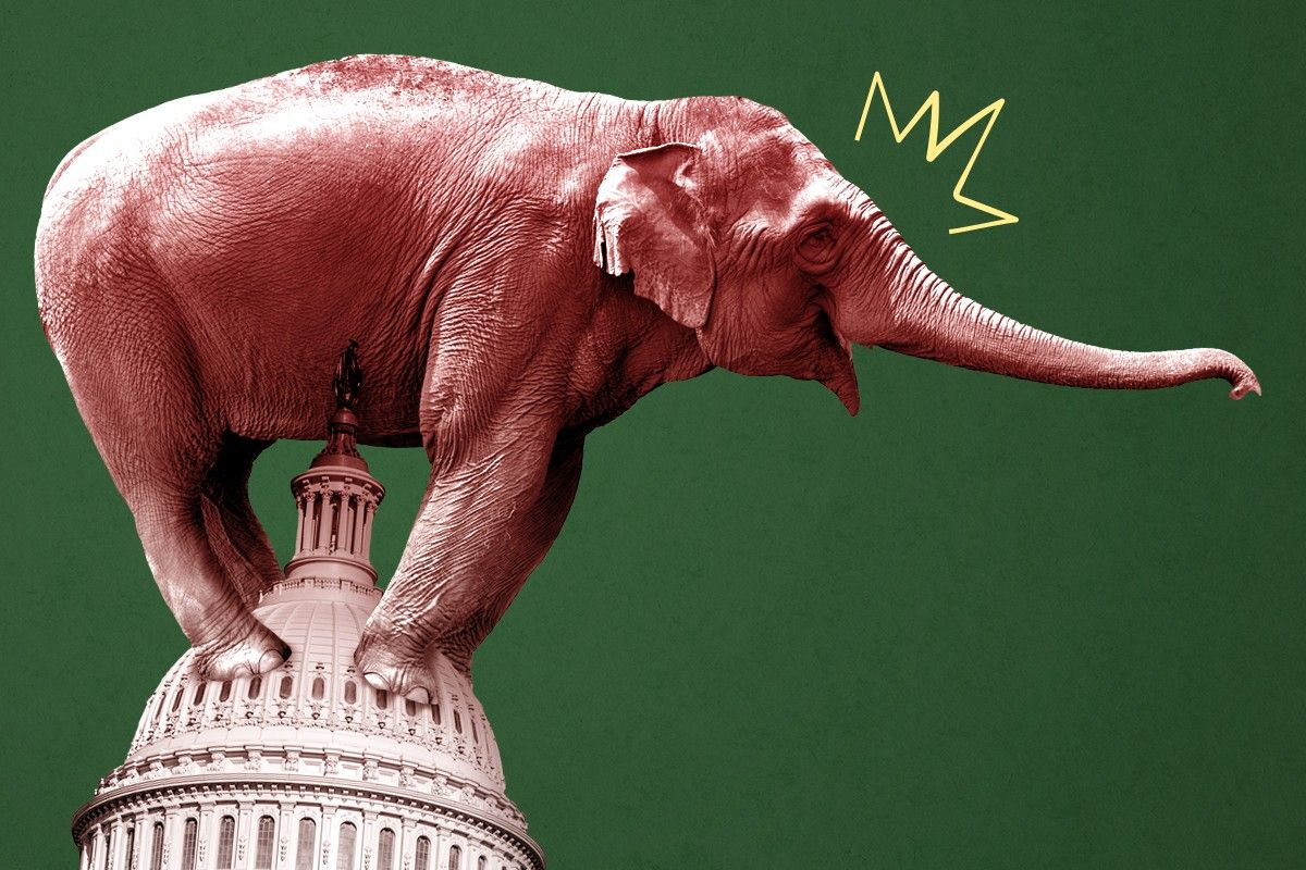 An elephant on the Capitol.