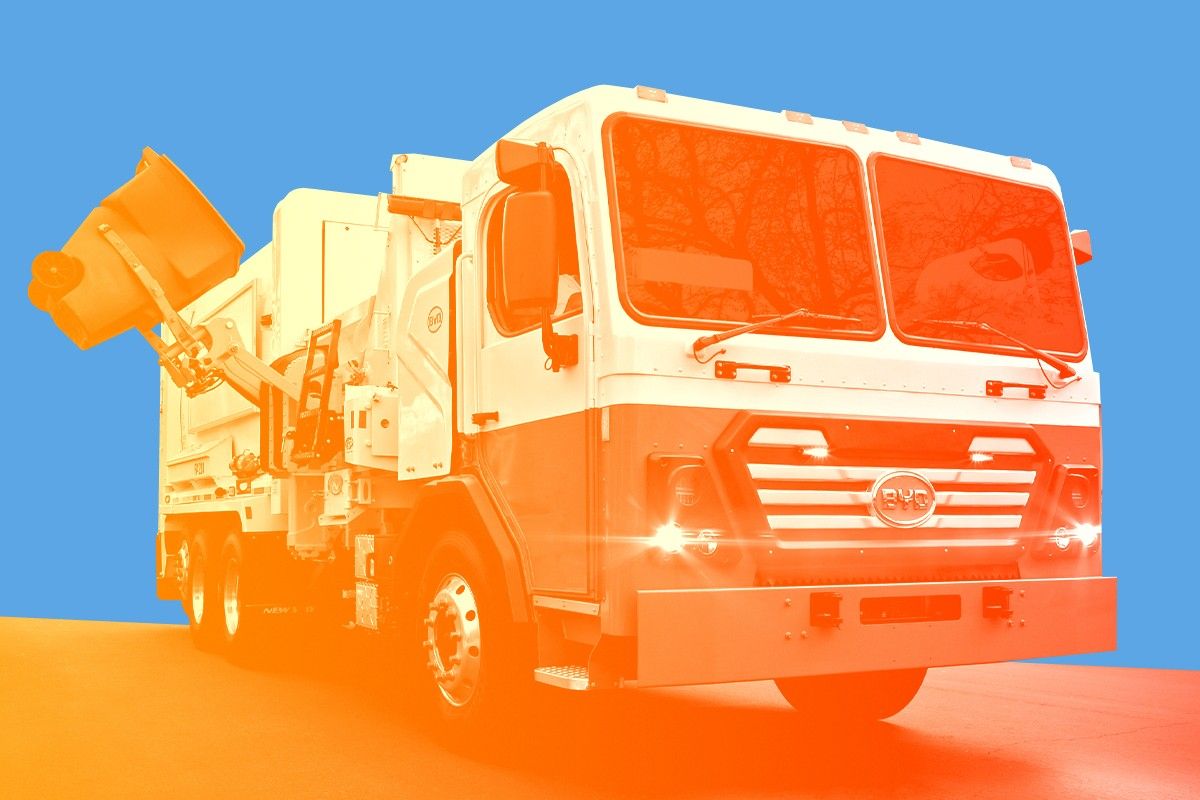 A BYD garbage truck.