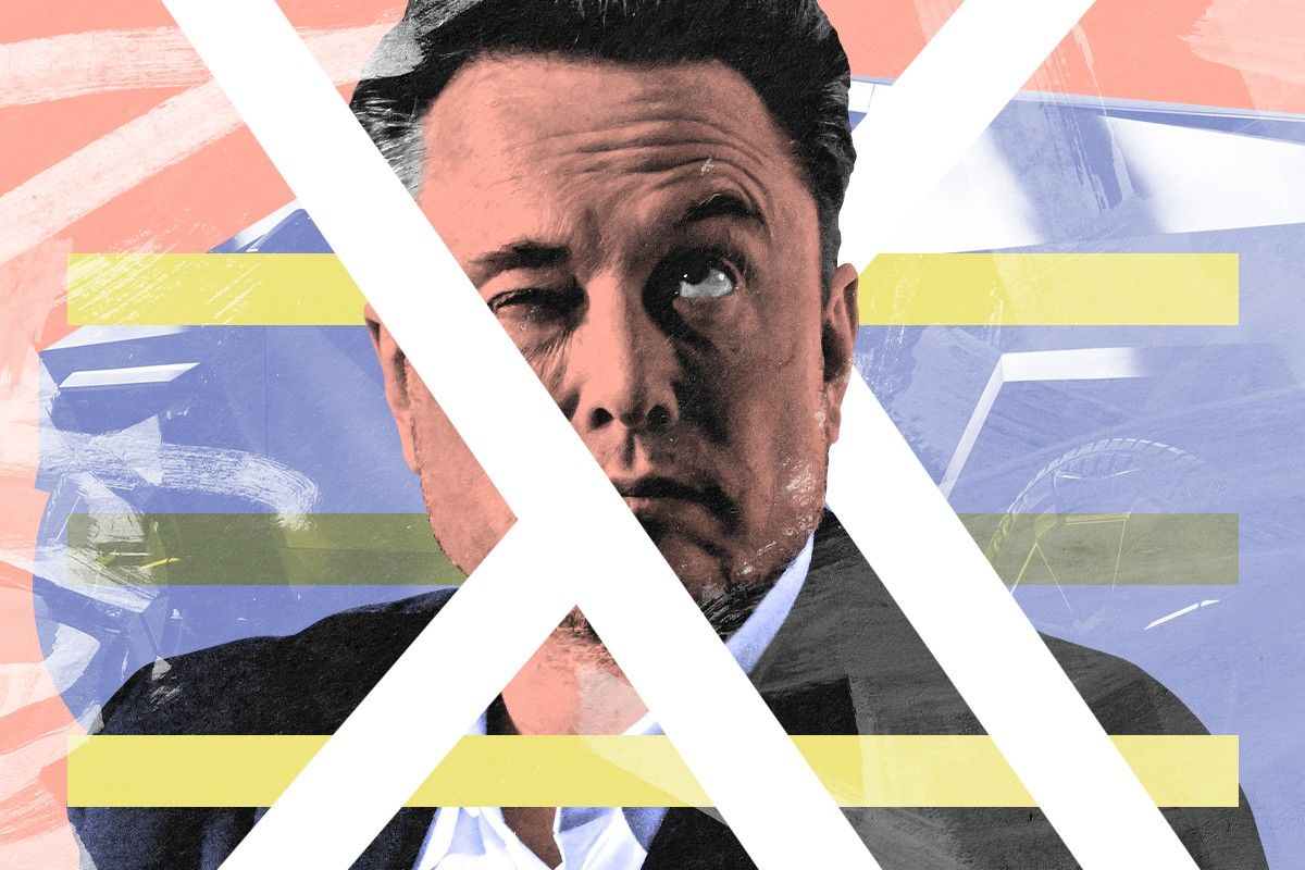 Elon Musk and a Tesla.