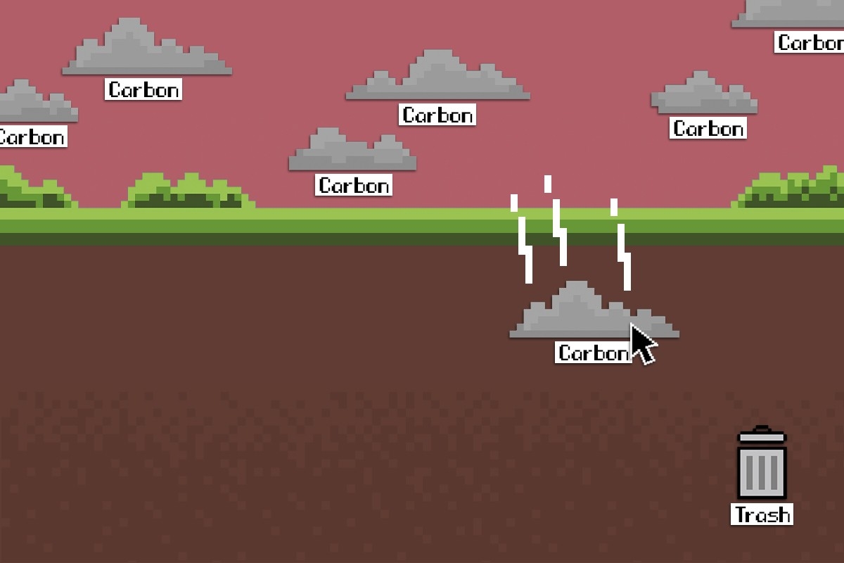 Throwing carbon in the trash.