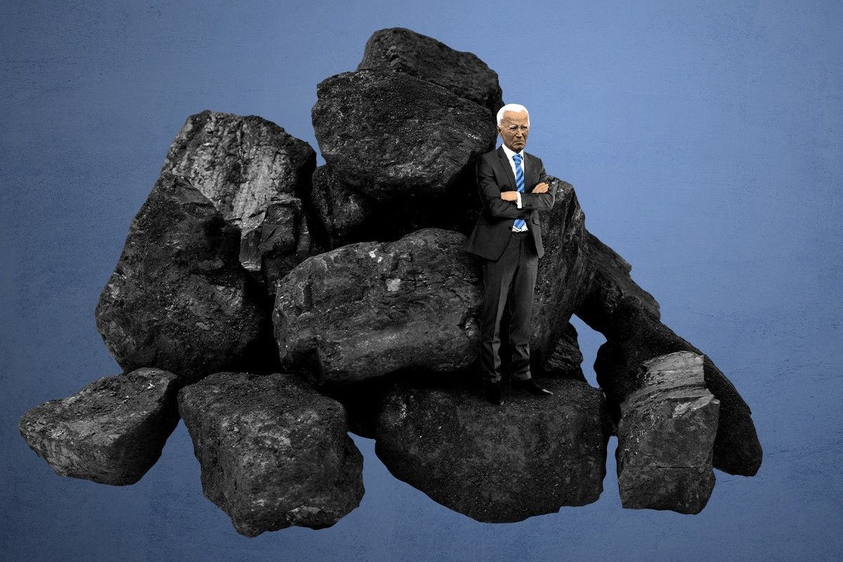 President Biden standing on coal.