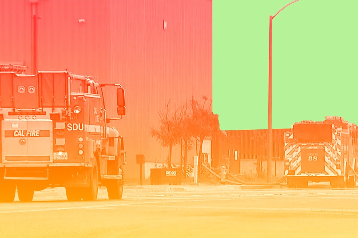Cal Fire trucks.