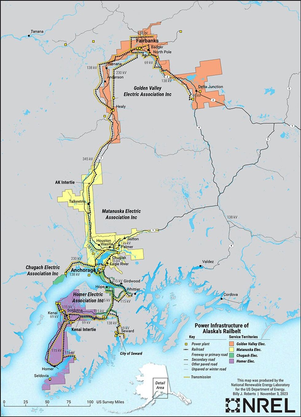 Map of Alaska\u2019s Railbelt