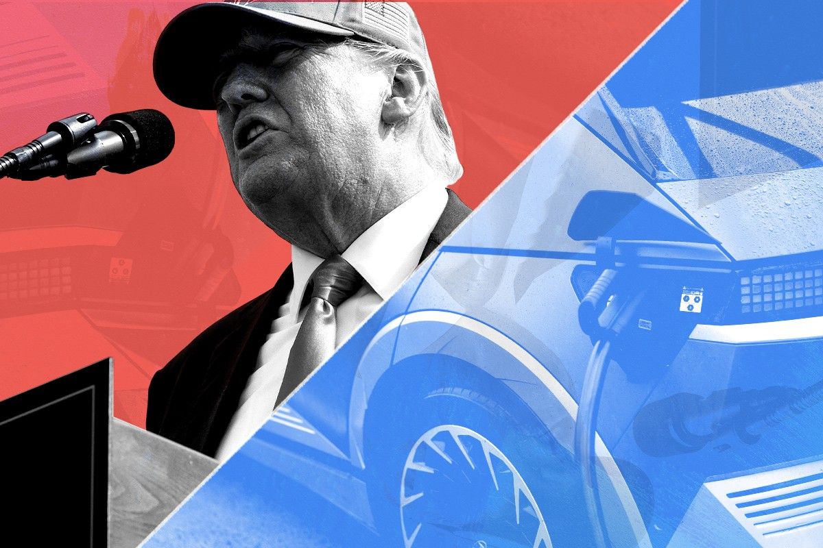 Donald Trump and an EV.