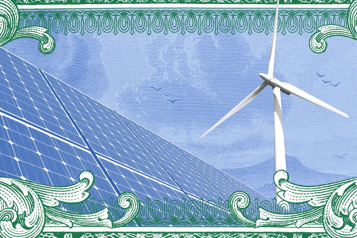 Green energy and money details.