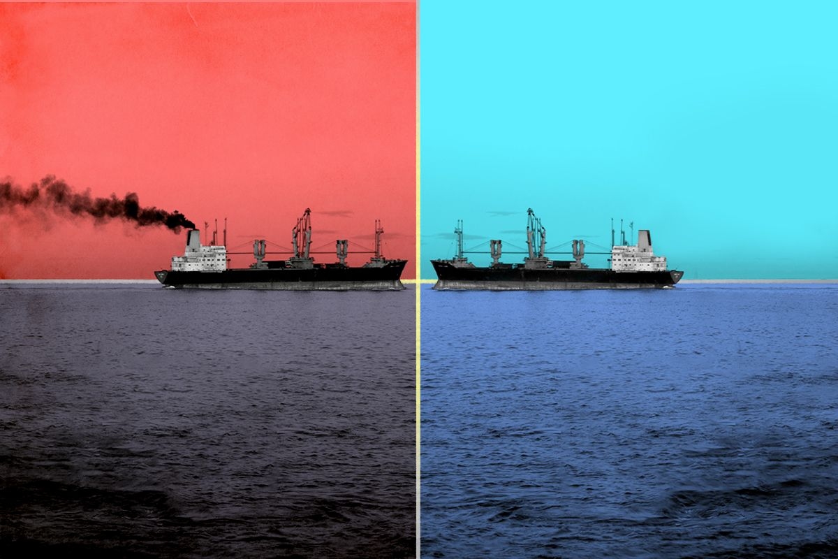 Mirror images of ships.