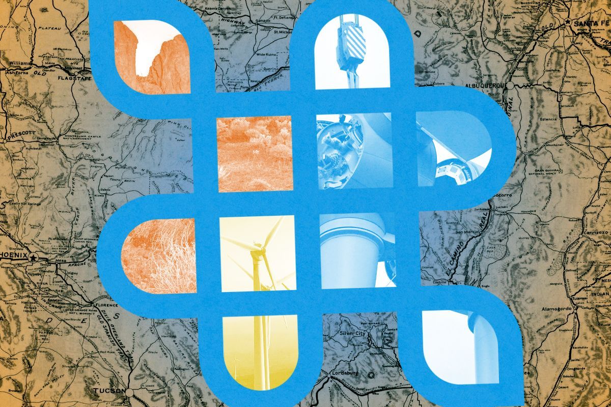 The Pattern Energy logo and wind power.