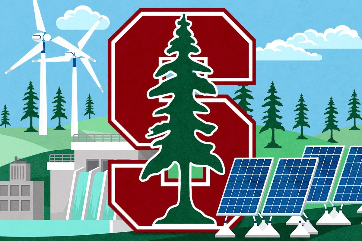 The Stanford logo and green energy.