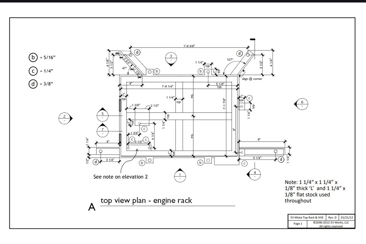 Blueprint for engine rack.