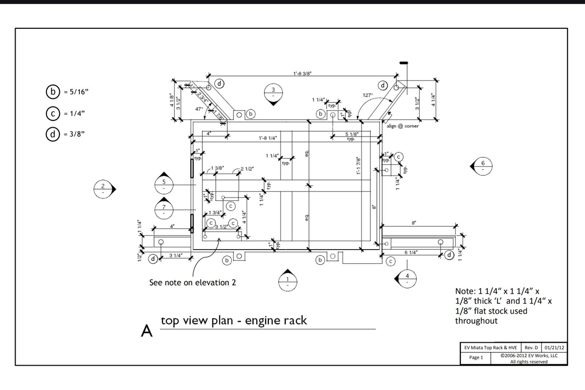 Blueprint for engine rack.