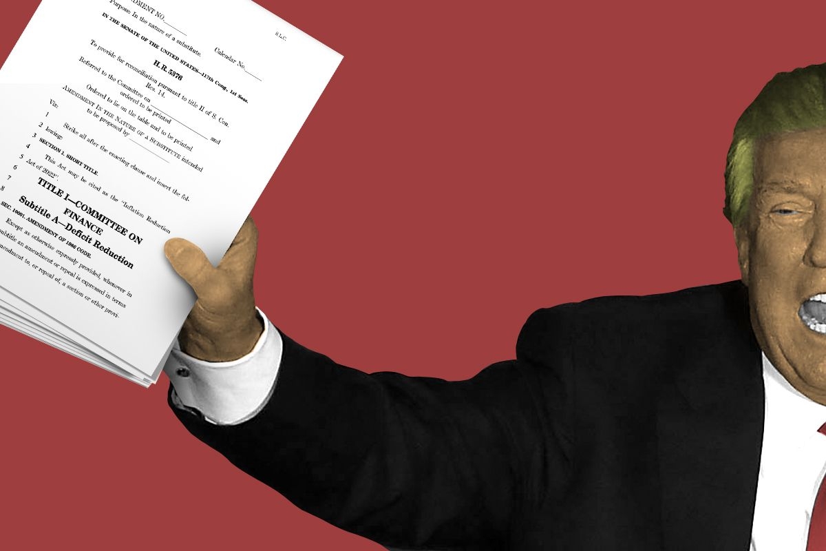 Donald Trump holding the IRA.