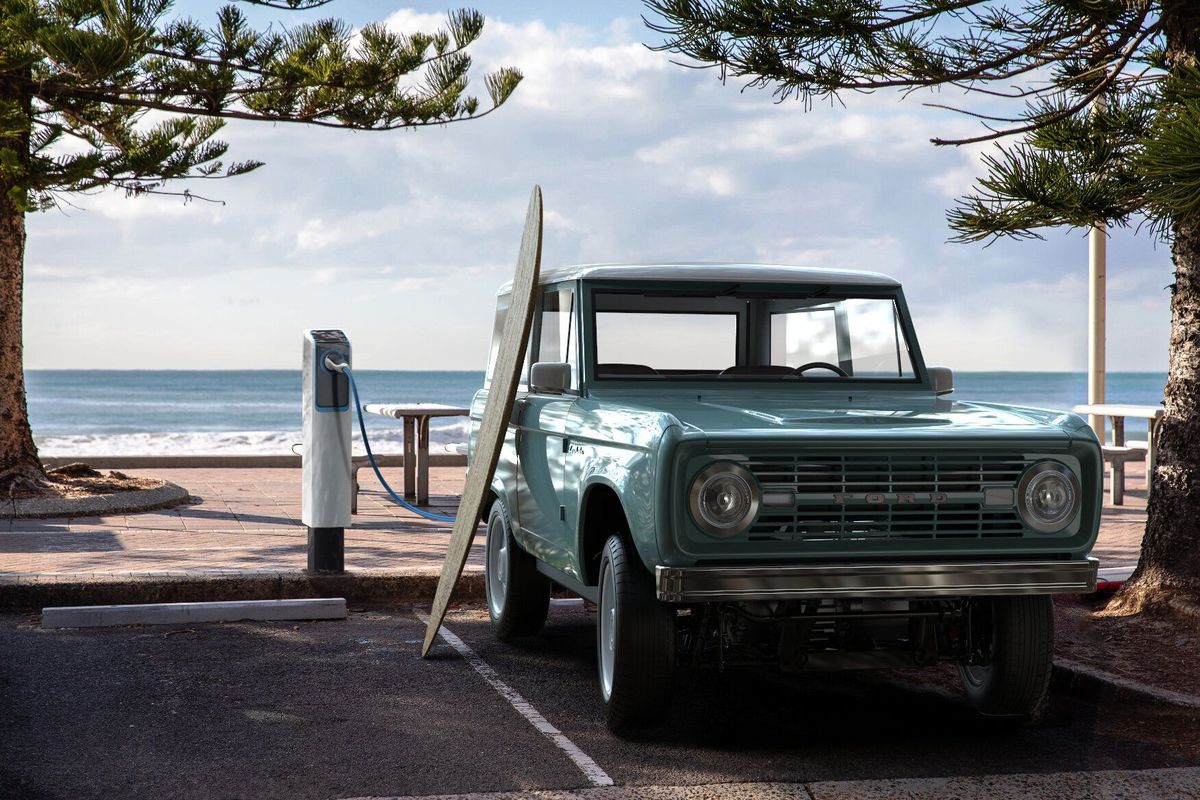 A classic Bronco turned EV.