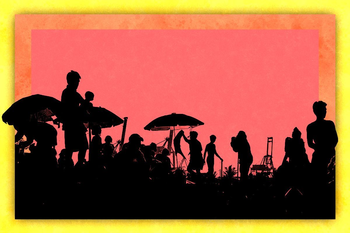 People at a beach.