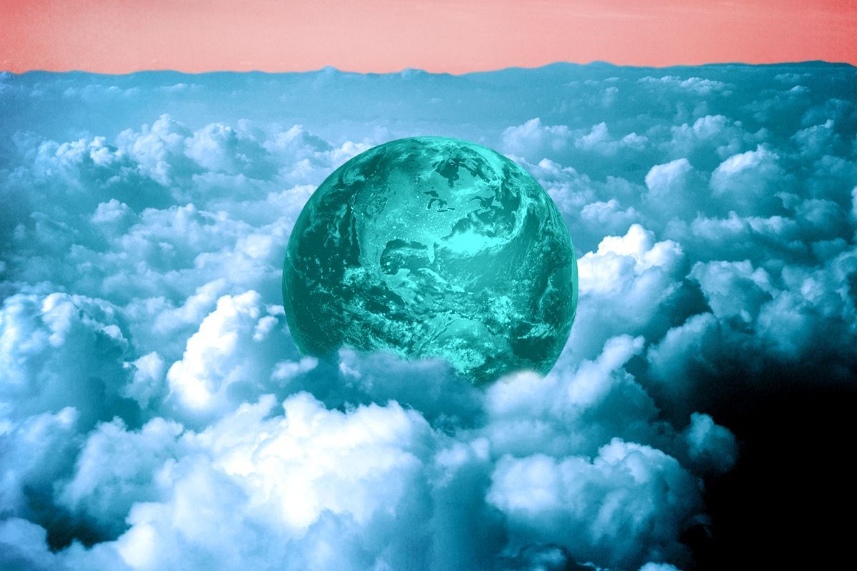 Earth in the clouds.